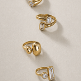Anillo Ribbed Crystal
