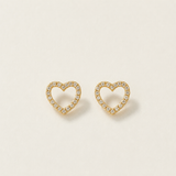 The Pave Heart Studs
