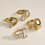 Anillo Ribbed Crystal
