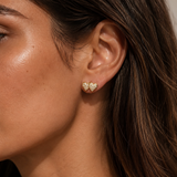Double Heart Studs