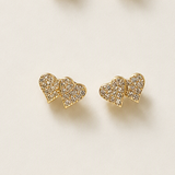 Double Heart Studs